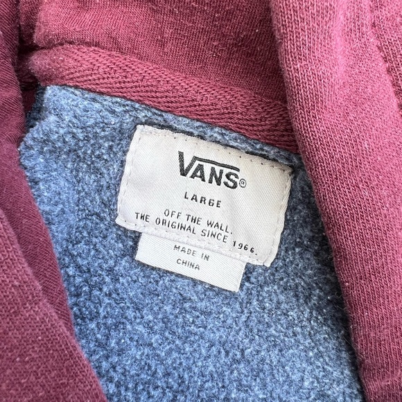 VANS MENS HOODIE MAROON AND BLUE SIZE L - Picture 5 of 5